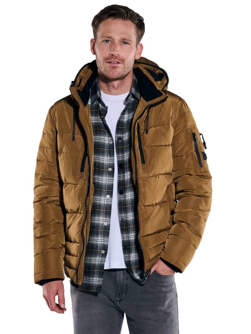 Große Größen engbers Herren Steppjacke mit abnehmbarer Kapuze , Herren, braun, Größe: 54, Polyester, Happy Size DE Men von engbers