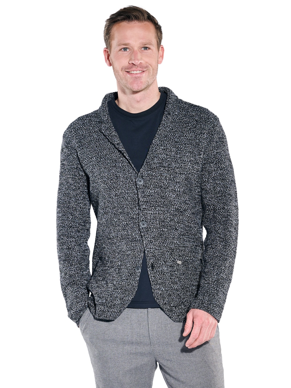 Große Größen engbers Herren Stricksakko , Herren, schwarz, Größe: 60, Polyester/Baumwolle, Happy Size DE Men von engbers