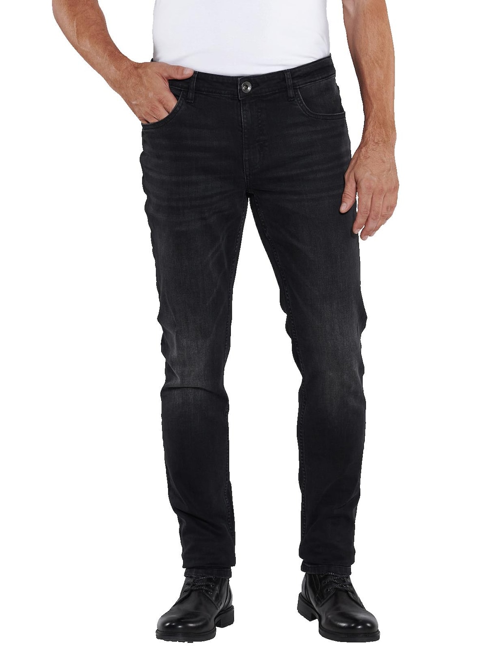 Große Größen engbers Herren Super-Stretch-Jeans slim fit , Herren, schwarz, Größe: 26, Baumwolle, Happy Size DE Men von engbers