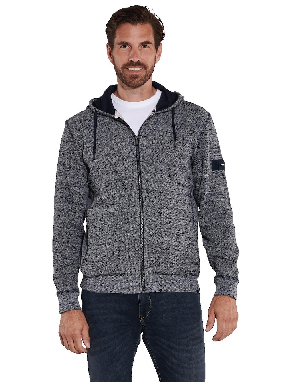 Große Größen engbers Herren Sweatjacke mit Kapuze , Herren, türkis, Größe: L, Baumwolle/Polyester, Happy Size DE Men von engbers