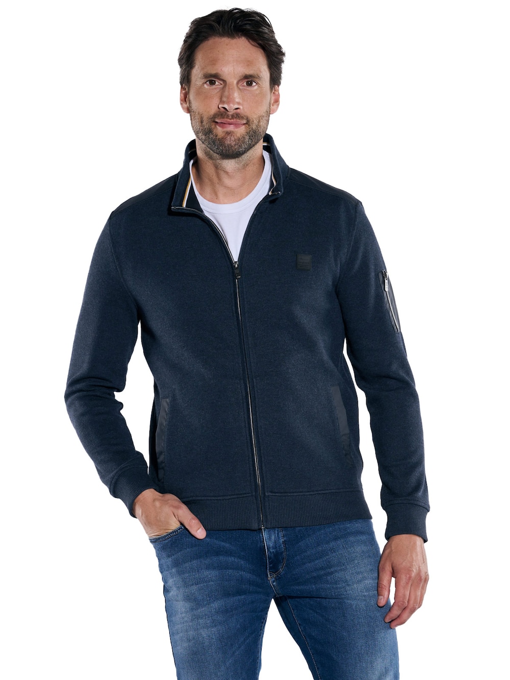 Große Größen engbers Herren Sweatjacke regular , Herren, türkis, Größe: L, Baumwolle/Polyester, Happy Size DE Men von engbers