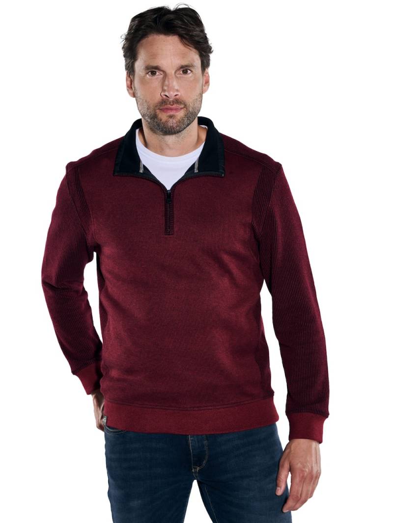 Große Größen engbers Herren Sweatshirt mit Troyerkragen , Herren, rot, Größe: XXL, Baumwolle, Happy Size DE Men von engbers