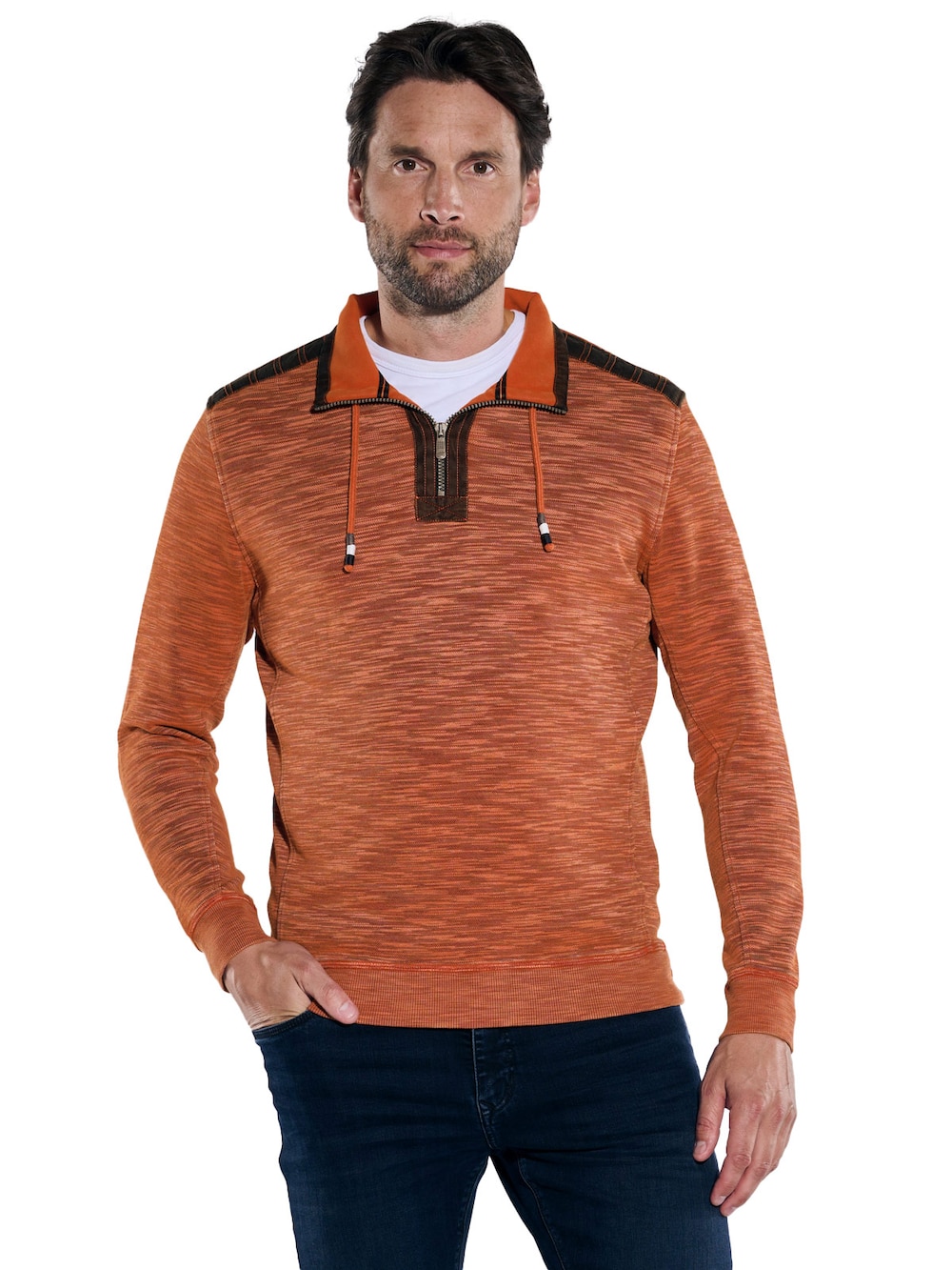 Große Größen engbers Herren Sweatshirt regular , Herren, orange, Größe: 3XL, Baumwolle/Polyester, Happy Size DE Men von engbers