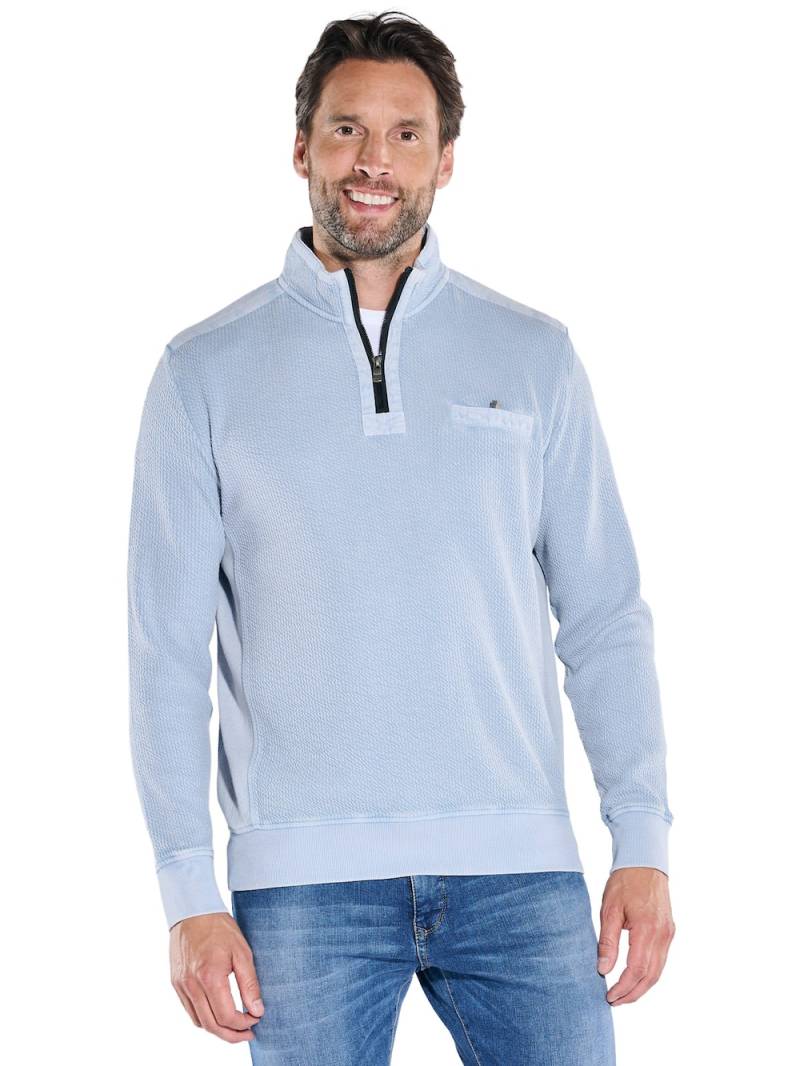 Große Größen engbers Herren Sweatshirt strukturiert , Herren, blau, Größe: 6XL, Baumwolle, Happy Size DE Men von engbers