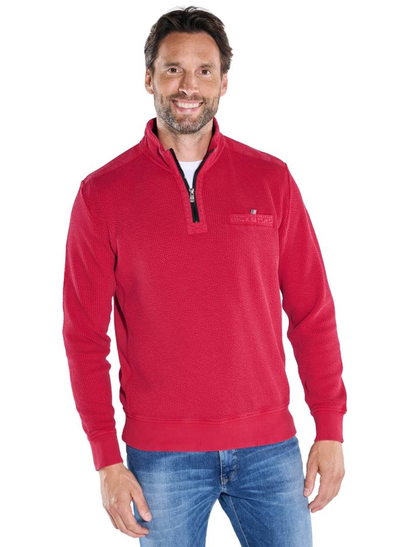 Große Größen engbers Herren Sweatshirt strukturiert , Herren, rot, Größe: 6XL, Baumwolle, Happy Size DE Men von engbers