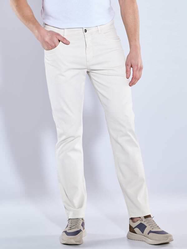 engbers Herren 5-Pocket-Hose regular Weiß uni von engbers