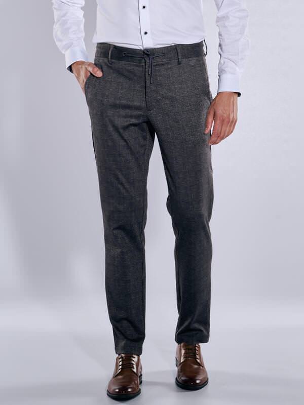 engbers Herren Anzug-Hose slim fit Schwarz kariert von engbers