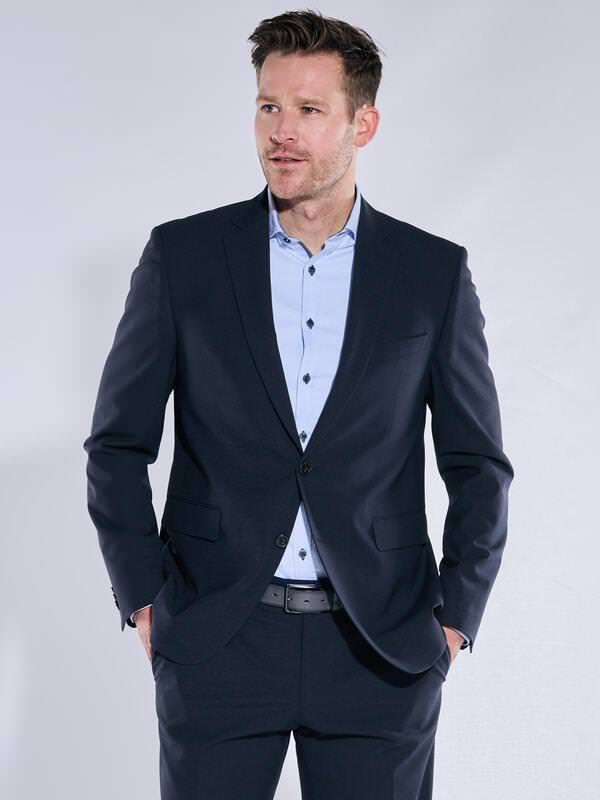 engbers Herren Anzug-Sakko slim fit Blau kariert Reverskragen von engbers