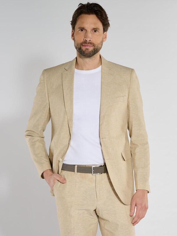 engbers Herren Anzug-Sakko slim fit beige uni von engbers