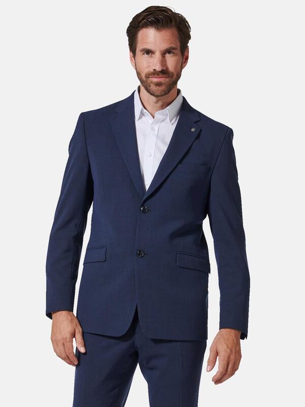 engbers Herren Anzug-Sakko slim fit blau uni von engbers