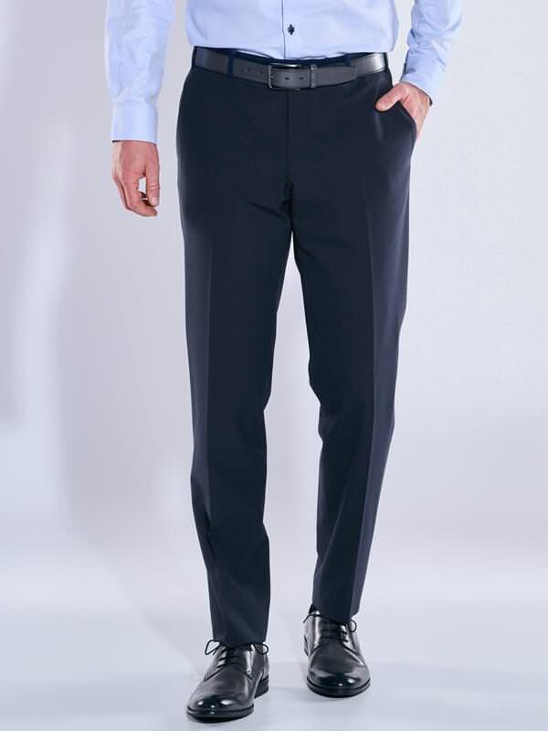 engbers Herren Anzug-Hose gemustert Blau slim fit kariert von engbers
