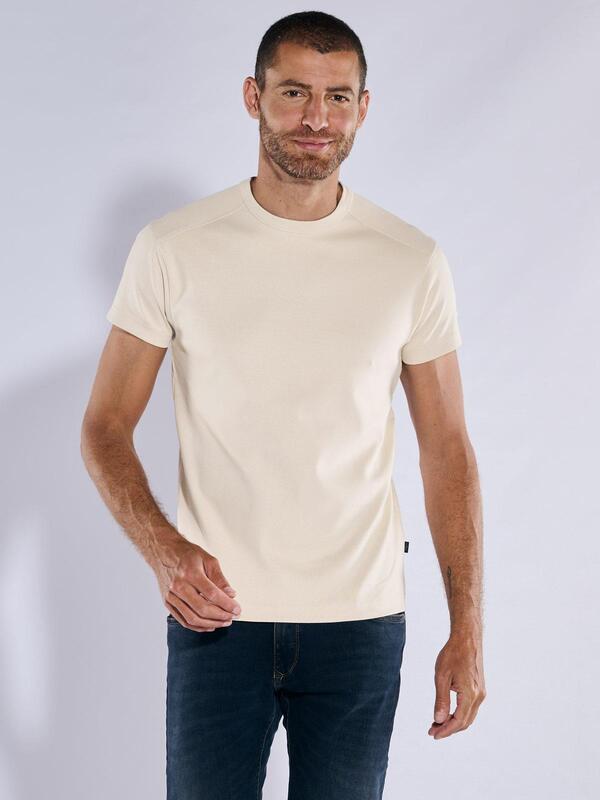 engbers Herren Basic-Shirt "My Favorite" organic Beige regular uni Rundhals von engbers