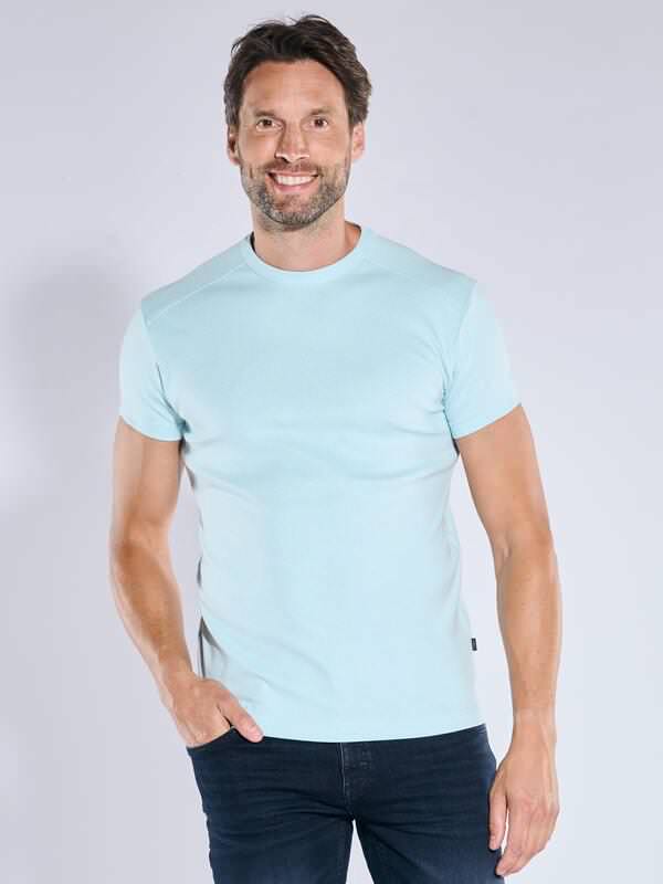 engbers Herren Basic-Shirt "My Favorite" organic Blau regular uni Rundhals von engbers
