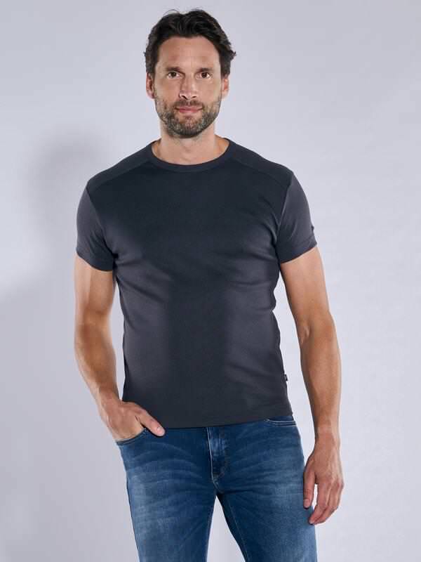 engbers Herren Basic-Shirt "My Favorite" organic Blau regular uni Rundhals von engbers
