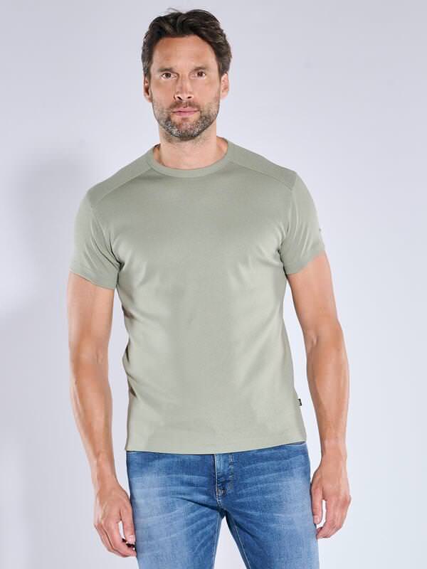 engbers Herren Basic-Shirt "My Favorite" organic Grün regular uni Rundhals von engbers