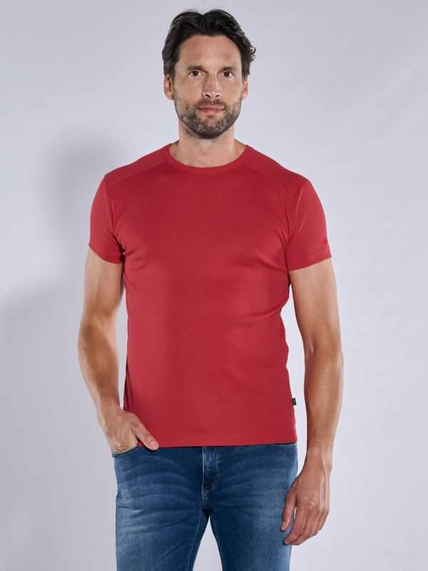 engbers Herren Basic-Shirt "My Favorite" organic Rot regular uni Rundhals von engbers