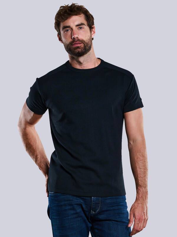 engbers Herren Basic-Shirt "My Favorite" organic Schwarz regular uni Rundhals von engbers