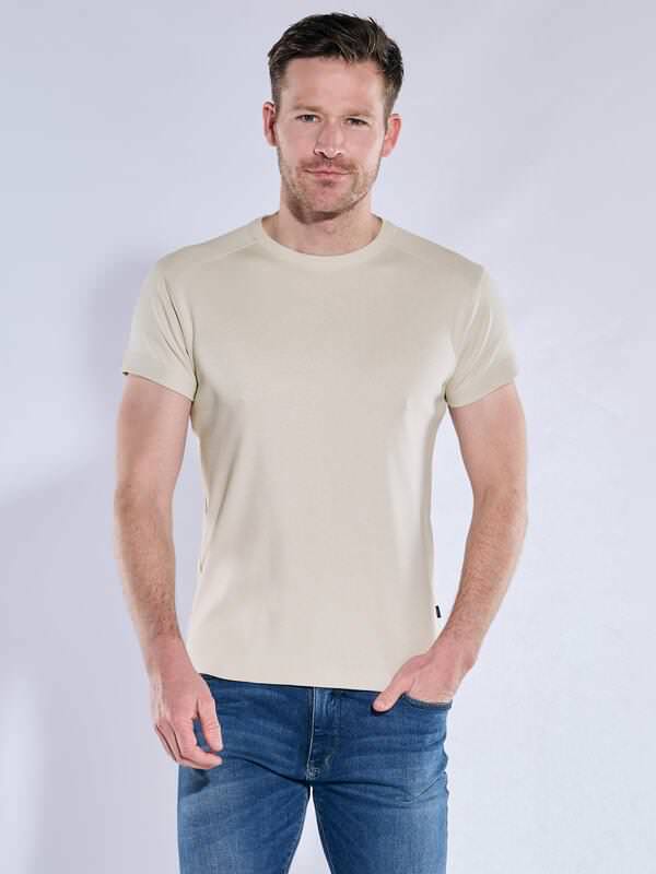 engbers Herren Basic-Shirt "My Favorite" organic Beige regular uni Rundhals von engbers