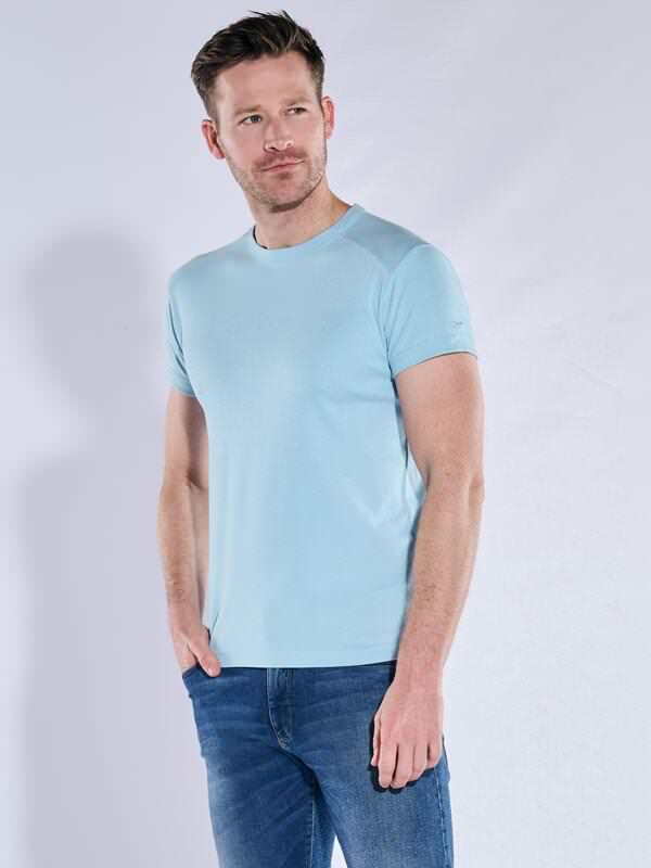 engbers Herren Basic-Shirt "My Favorite" organic Blau regular uni Rundhals von engbers