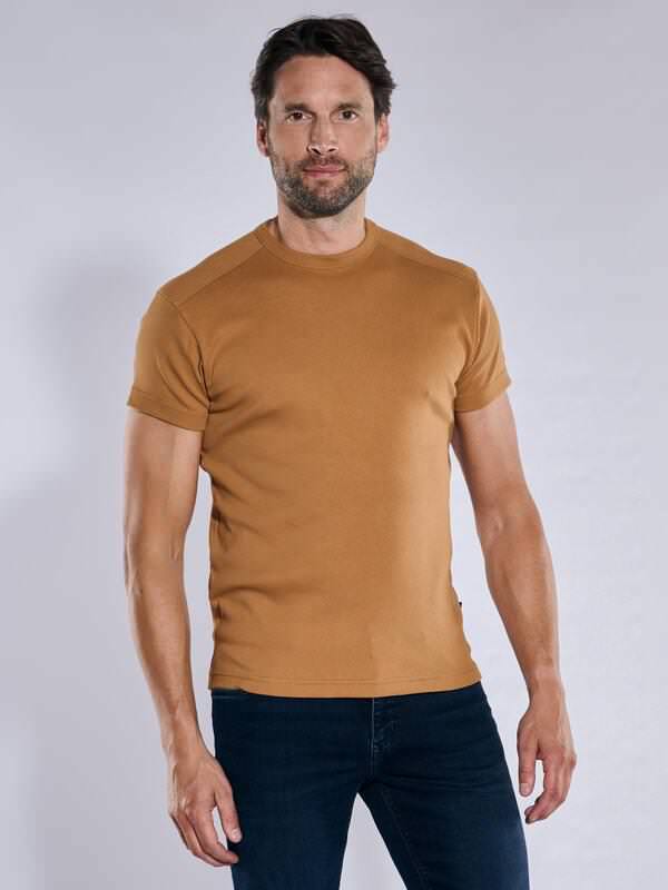 engbers Herren Basic-Shirt "My Favorite" organic Braun regular uni Rundhals von engbers
