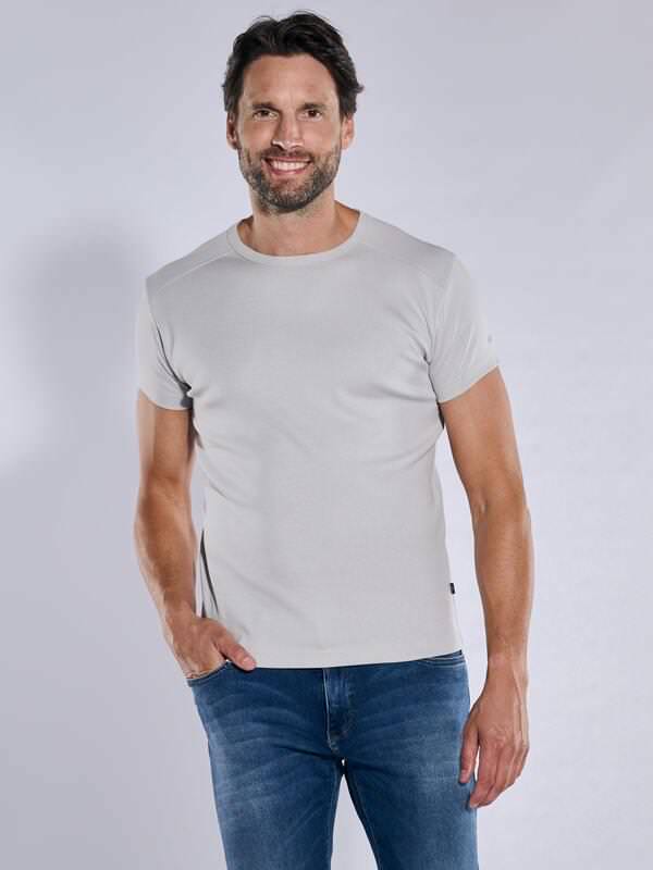 engbers Herren Basic-Shirt "My Favorite" organic grau regular uni Rundhals von engbers