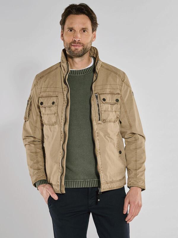 engbers Herren Baumwoll-Jacke mit Brusttaschen braun regular uni von engbers