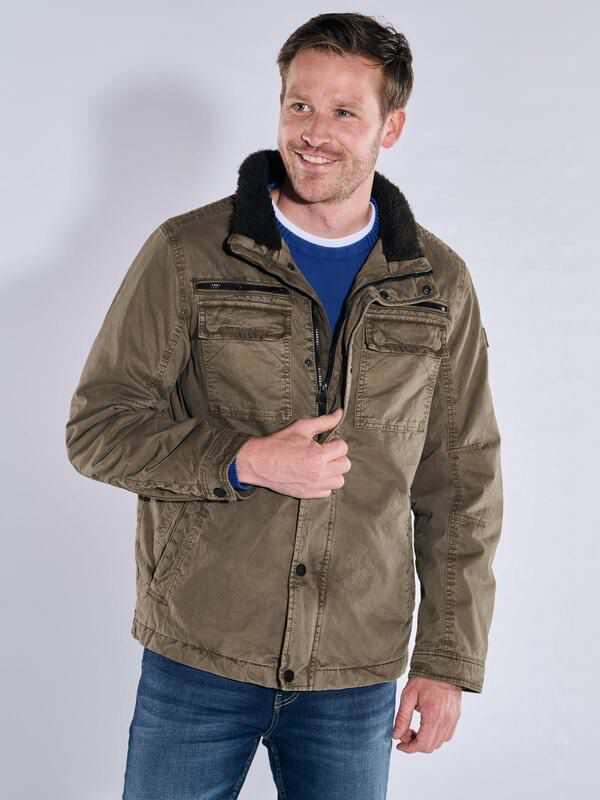 engbers Herren Baumwoll-Jacke regular Braun uni von engbers