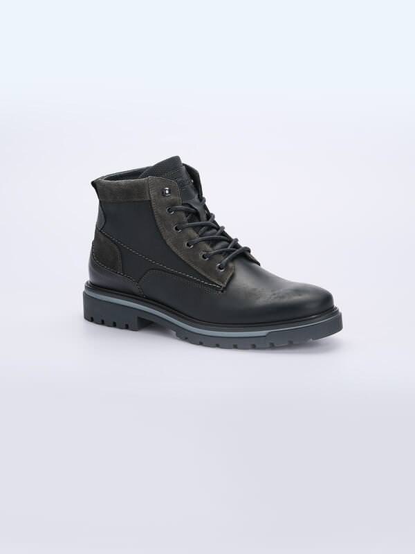 engbers Herren Boots aus Leder Schwarz regular uni von engbers