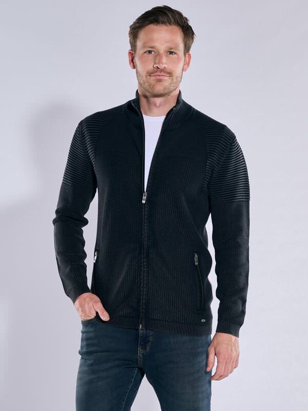 engbers Herren Cardigan regular grau uni Zipper von engbers