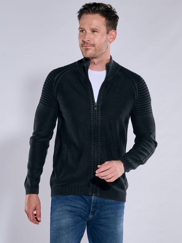 engbers Herren Cardigan uni grau regular Zipper von engbers
