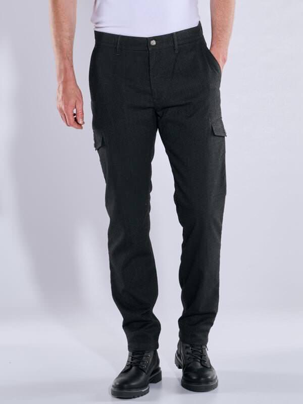 engbers Herren Cargo-Hose regular Grau uni von engbers