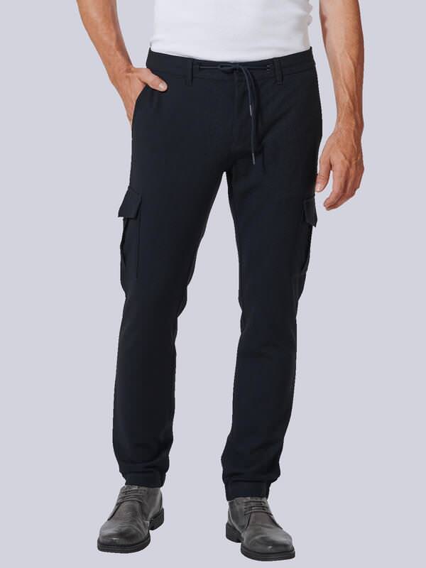 engbers Herren Cargo-Hose slim fit Blau uni von engbers