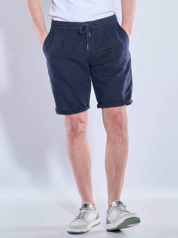 engbers Herren Chino-Bermuda mit Tunnelzug Blau regular uni von engbers