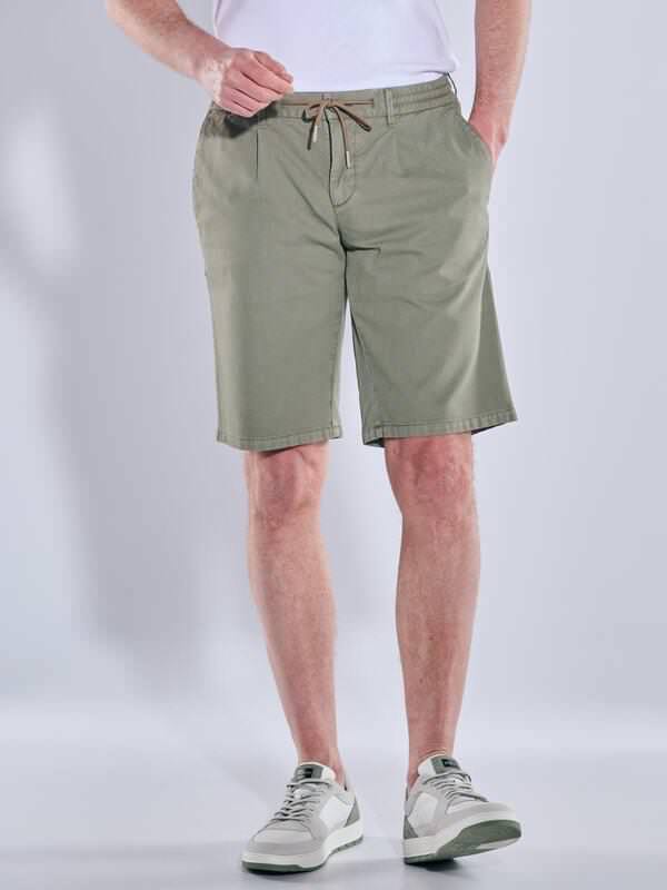 engbers Herren Chino-Bermuda mit Tunnelzug Grün regular uni von engbers