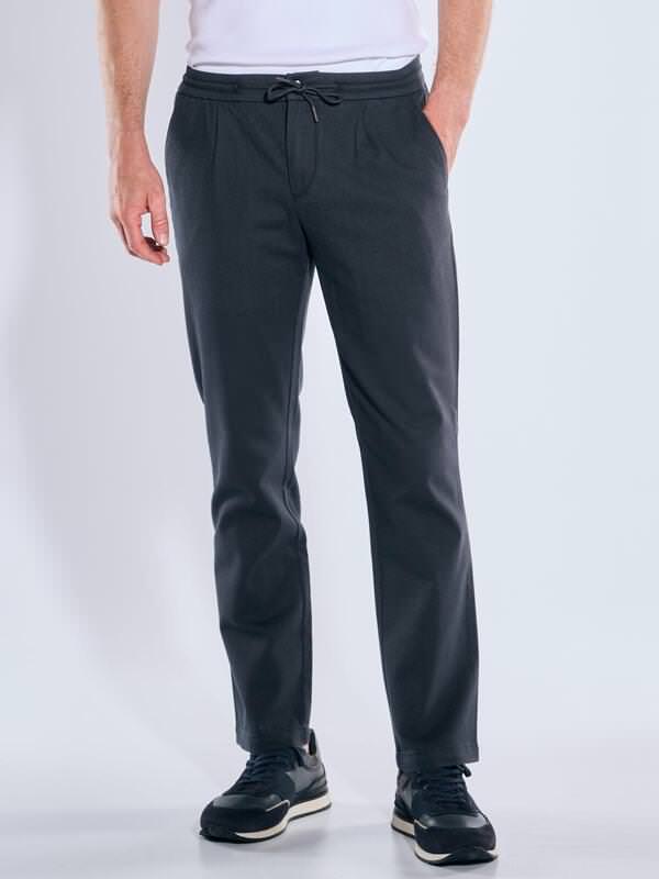 engbers Herren Chino mit Tunnelzug Grau regular uni von engbers
