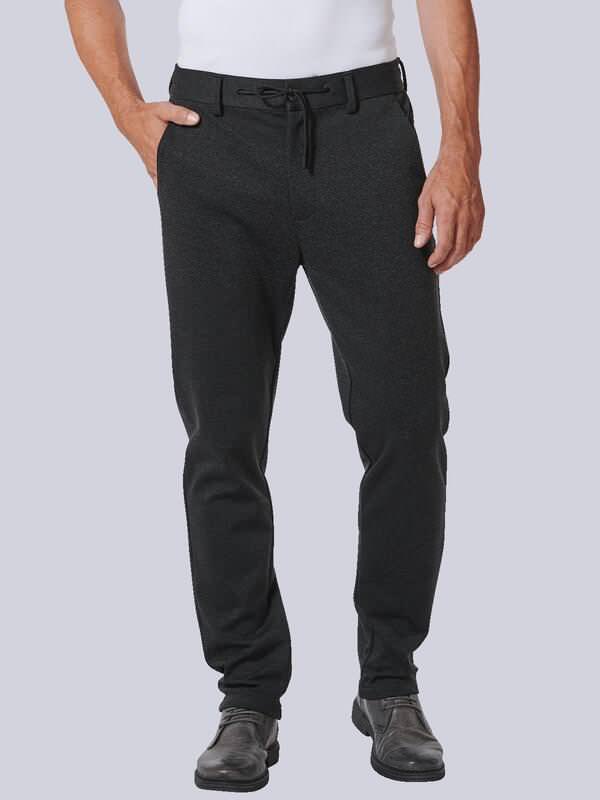 engbers Herren Chino mit Tunnelzug Grau slim fit gemustert von engbers
