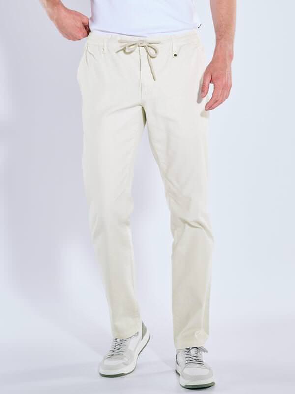 engbers Herren Chino mit Tunnelzug Weiß regular uni von engbers