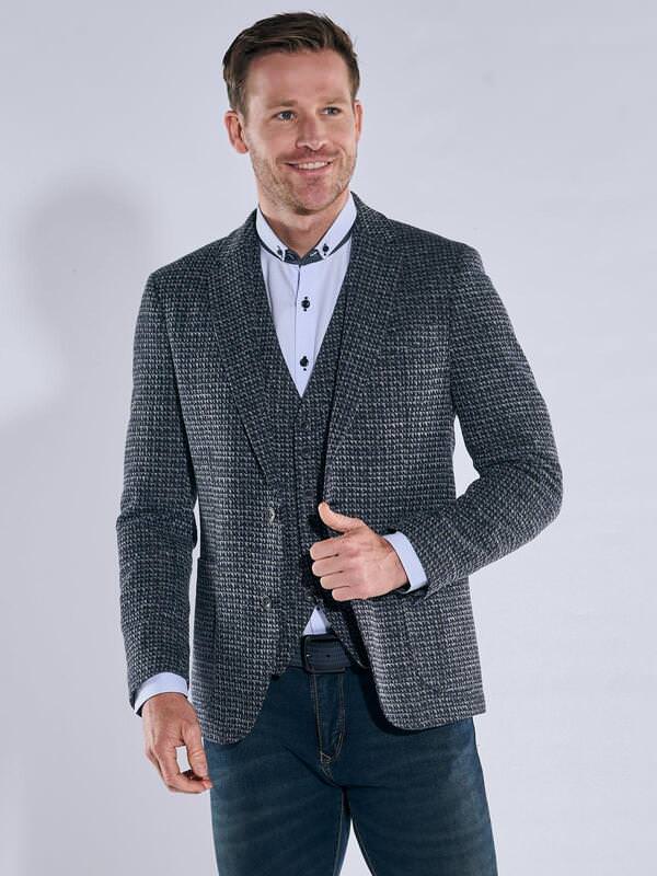 engbers Herren Freizeit-Sakko gemustert Blau slim fit von engbers