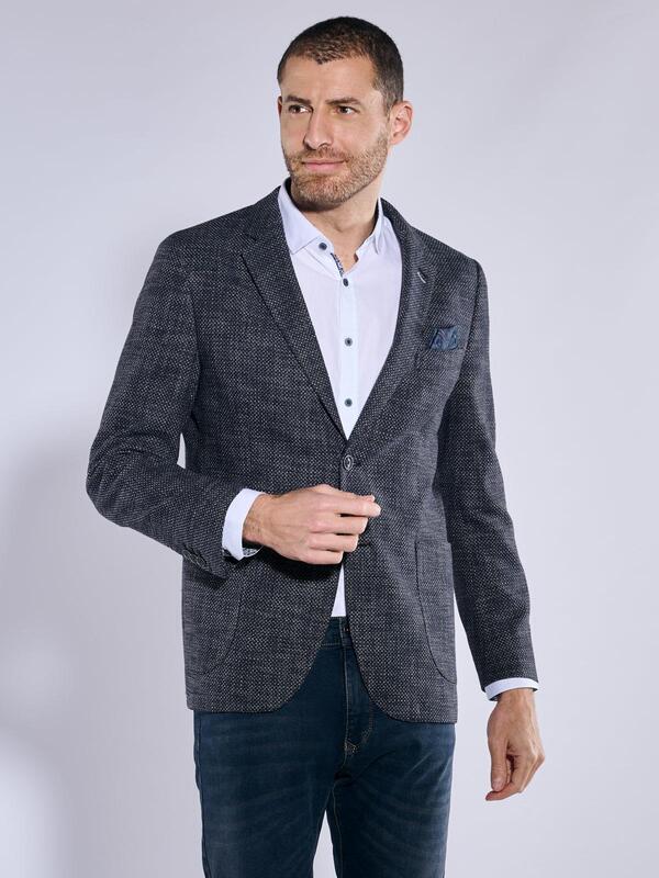 engbers Herren Freizeit-Sakko regular Blau gemustert von engbers