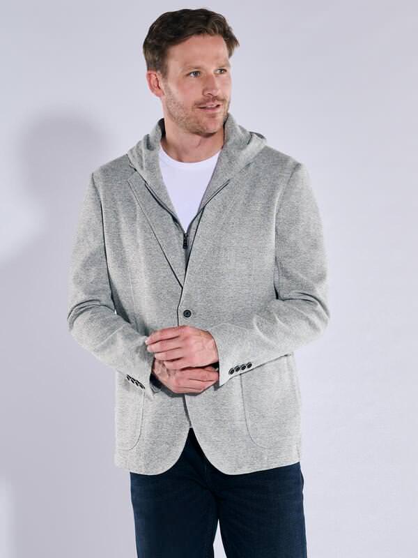 engbers Herren Sakko aus elastischem Garn Grau slim fit gemustert von engbers