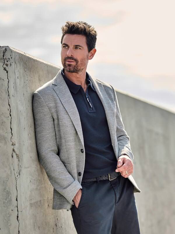 engbers Herren Freizeit-Sakko slim fit grau gemustert von engbers
