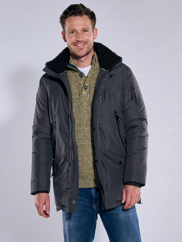 engbers Herren Funktionsjacke mit abnehmbarer Kapuze Schwarz regular uni von engbers