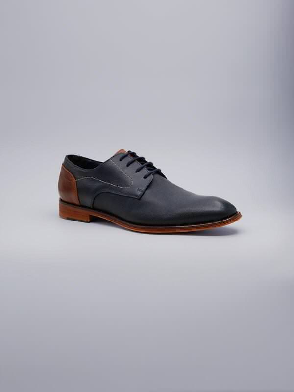 engbers Herren Halbschuh aus Leder Blau regular uni von engbers