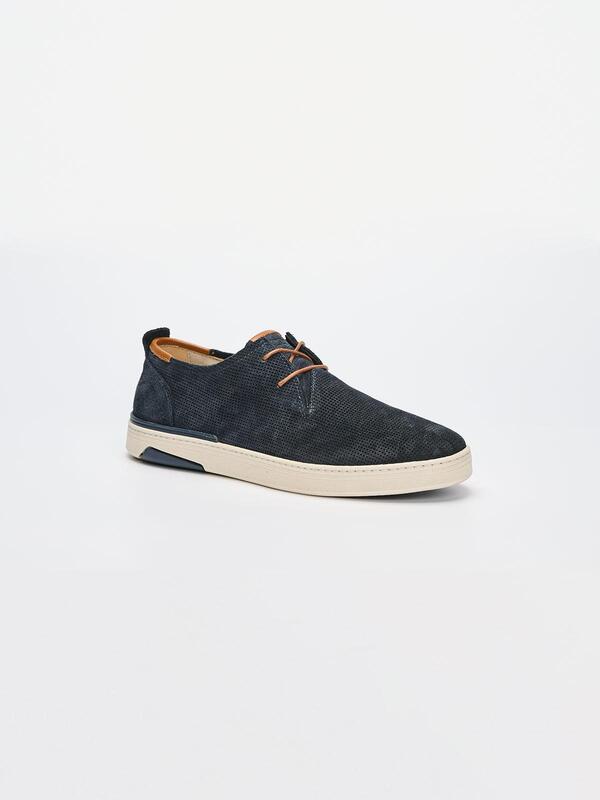engbers Herren Halbschuh aus Leder Blau regular uni von engbers