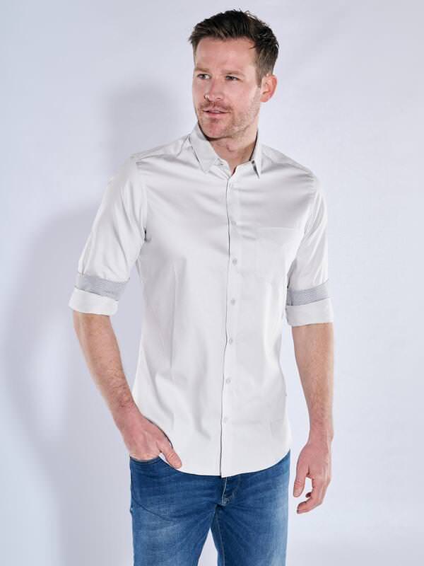 engbers Herren Hemd "My Favorite" grau regular uni Kent-Kragen von engbers