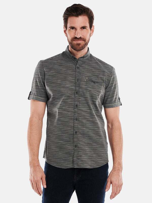 engbers Herren Hemd kurzarm Grau regular gemustert Button Down von engbers