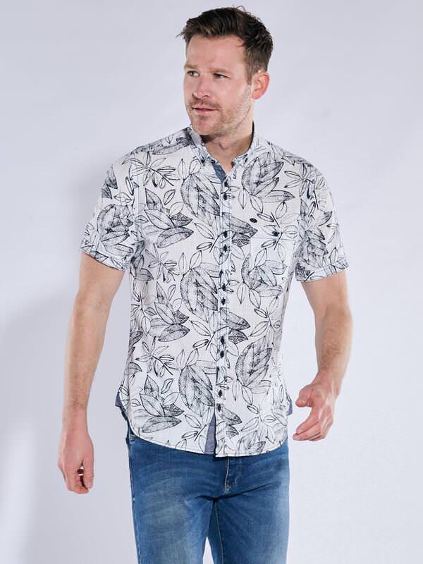 engbers Herren Kurzarm-Hemd gemustert blau regular Button Down von engbers
