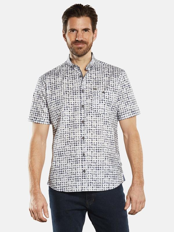 engbers Herren Kurzarm-Hemd gemustert blau regular Button Down von engbers