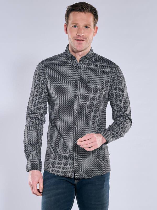 engbers Herren Hemd langarm Türkis regular gemustert Button Down von engbers