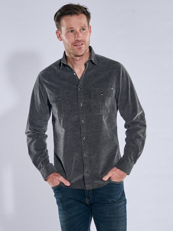 engbers Herren Hemd uni Schwarz regular Kent-Kragen von engbers